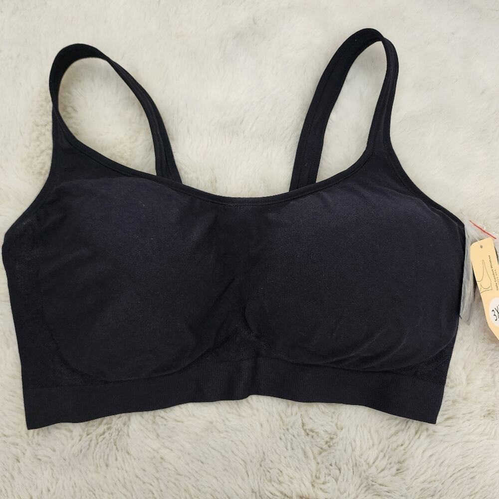 Truekind Daily Comfort Wireless Shaper Bra - Black Seamless Plus Size 3X - NEW - Picture 5 of 12